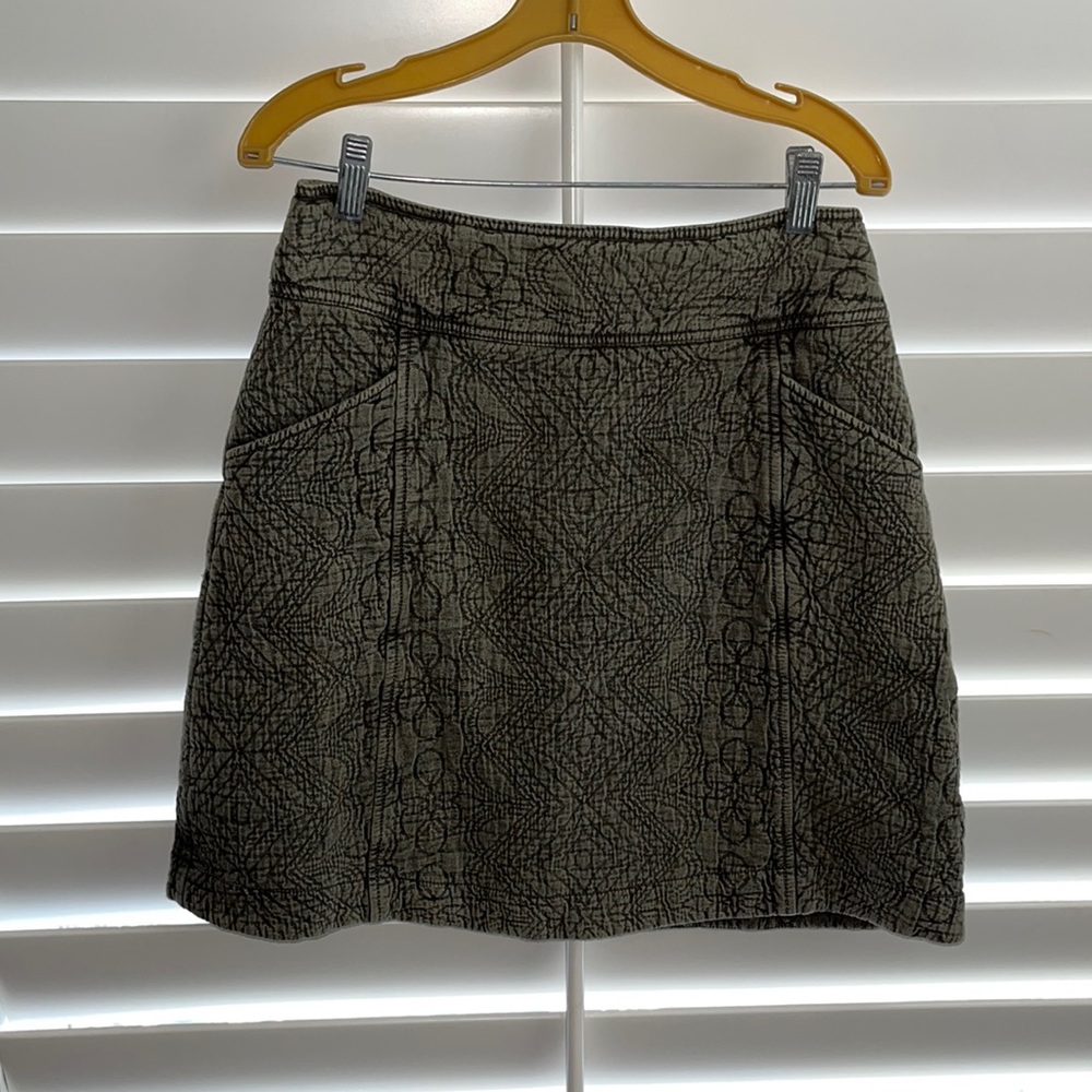 Anthropologie Quilted Mini Skirt